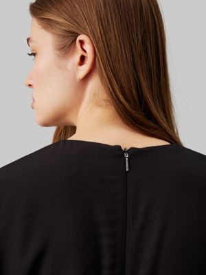robe évasée en sergé de viscose ck black pour femmes calvin klein
