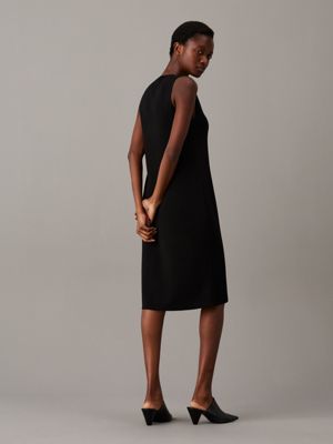 ck black slim wool shift dress for women calvin klein