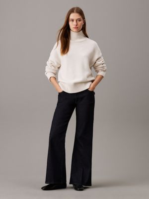 denim rinse slim flared jeans for women calvin klein