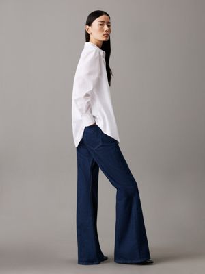 denim rinse flared jeans for women calvin klein