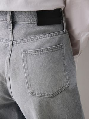 denim grey high rise wide leg jeans for women calvin klein