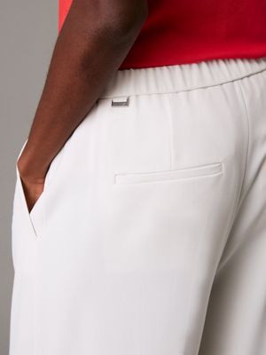 chalk wide leg twill trousers for women calvin klein