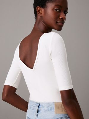 tofu skinny modal scoop back top for women calvin klein