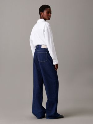 denim rinse high rise wide jeans for women calvin klein