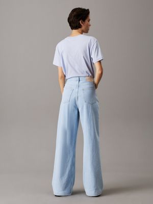 denim light high rise wide leg jeans for women calvin klein