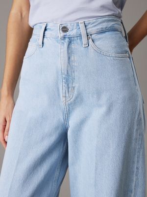 denim light high rise wide leg jeans for women calvin klein