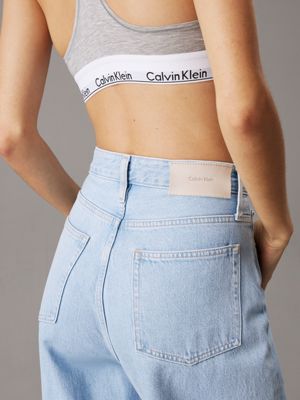 denim light high rise wide leg jeans for women calvin klein