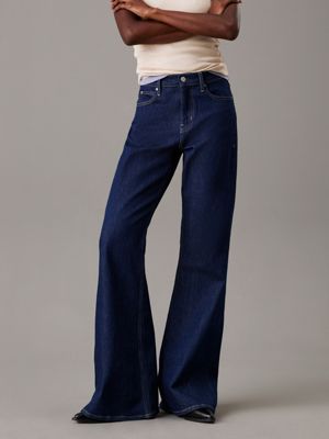 denim relaxed flared jeans for women calvin klein