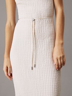 tofu crinkle jacquard ankle dress for women calvin klein