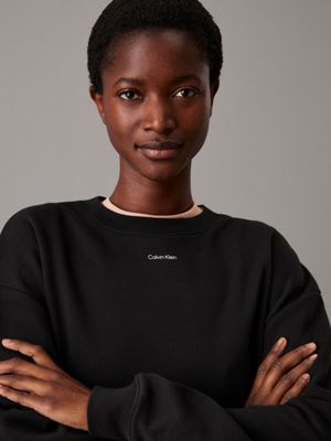 ck black fleece sweatshirt for women calvin klein