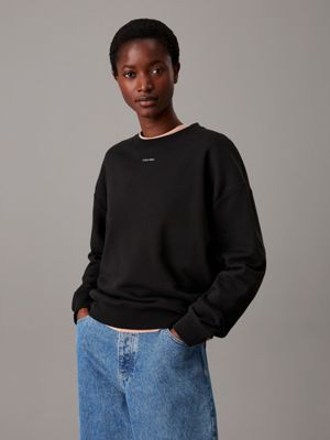 black fleece sweatshirt for women calvin klein