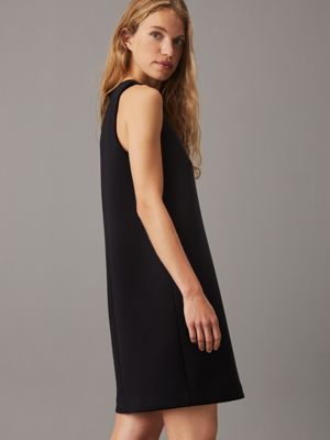 ck black tailored scuba shift dress for women calvin klein