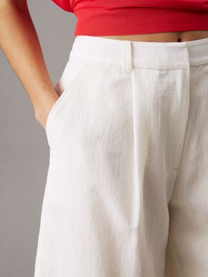 tofu wide pleated shorts for women calvin klein