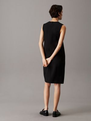 ck black relaxed twill shift dress for women calvin klein