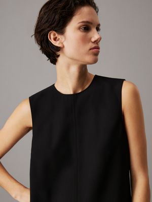 ck black relaxed twill shift dress for women calvin klein