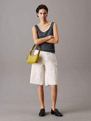 ebony slim linen jersey tank top for women calvin klein