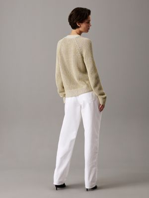 tofu/lilac grey/olive mouline mouline cardigan jumper for women calvin klein