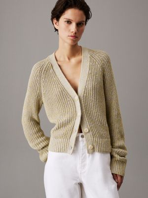 white mouline cardigan jumper for women calvin klein