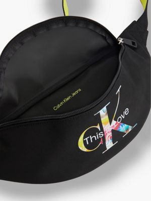 black recycled polyester bum bag - pride for unisex calvin klein jeans