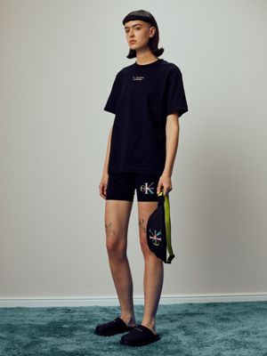 black recycled polyester bum bag - pride for unisex calvin klein jeans