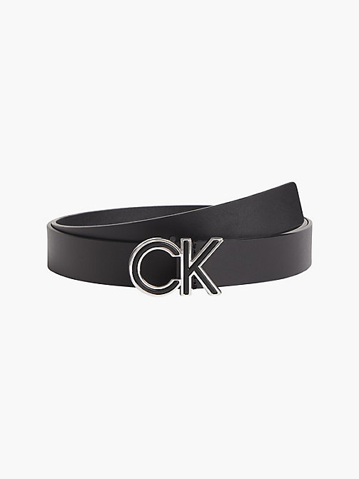 Accesorios Cinturones Cinturones de cuero Calvin Klein Cintur\u00f3n de cuero negro look casual 