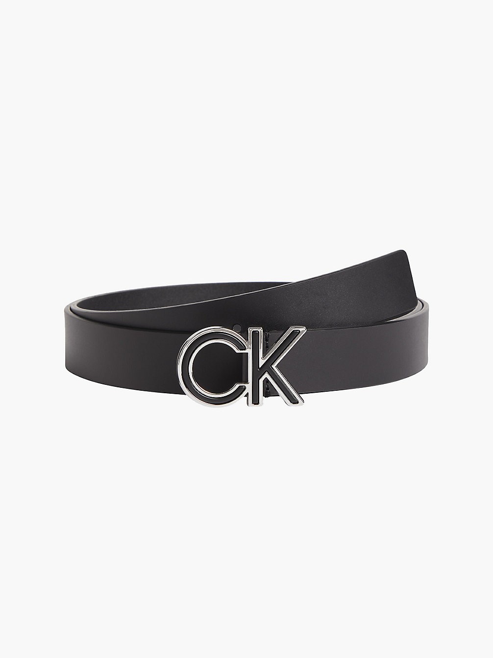 CK BLACK Leather Unisex Logo Belt undefined unisex Calvin Klein