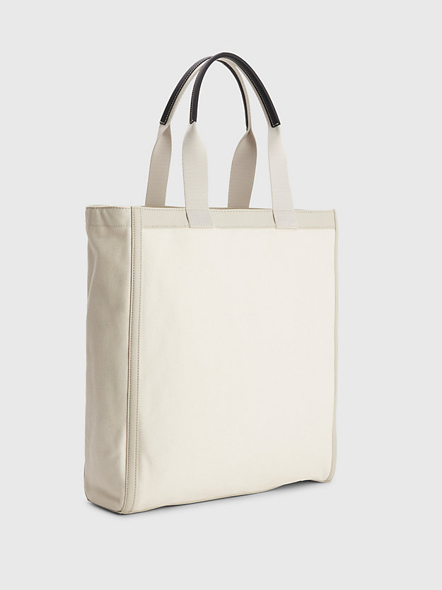 STONY BEIGE Sustainable Canvas Tote Bag for unisex CALVIN KLEIN