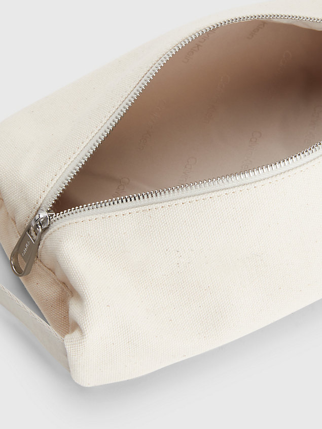 beige unisex tencel canvas bum bag for unisex calvin klein