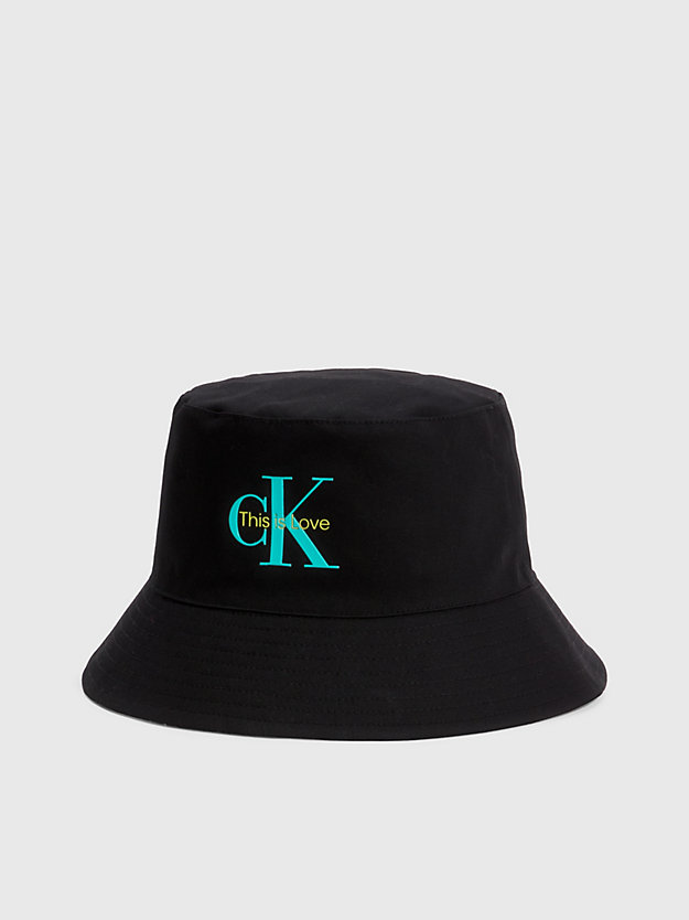 BLACK/PRINT Omkeerbare bucket hat van biologisch katoen - Pride voor unisex CALVIN KLEIN JEANS