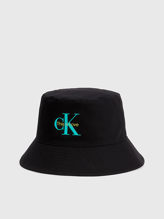 black unisex reversible bucket hat - pride for unisex calvin klein jeans
