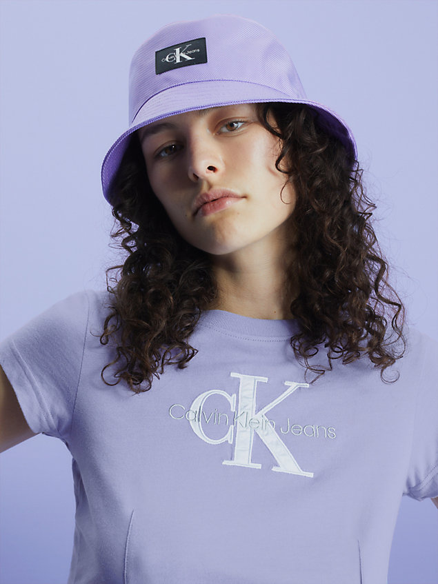 purple recycled unisex bucket hat for unisex calvin klein jeans