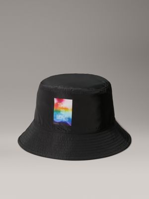 black reversible bucket hat - pride for adults gender inclusive calvin klein jeans