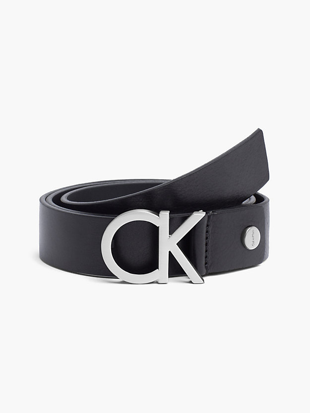 BLACK Leather CK Buckle Belt for men CALVIN KLEIN