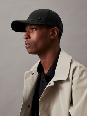 black cotton twill  cap for men calvin klein