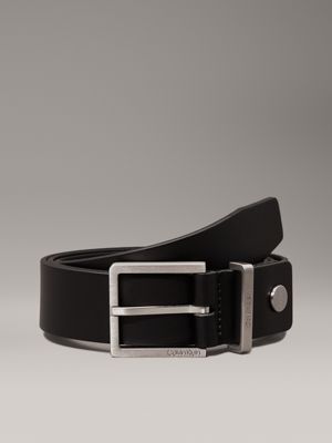 calvin klein black leather belt