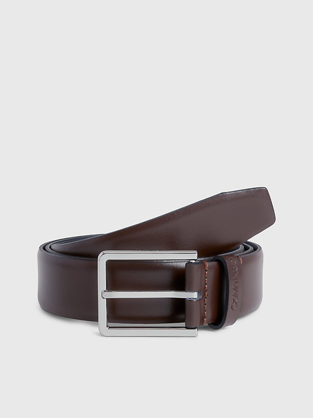 dark brown leather belt for men calvin klein