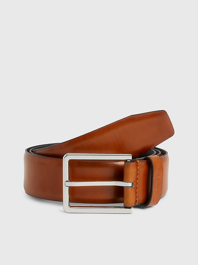 brown leather belt for men calvin klein