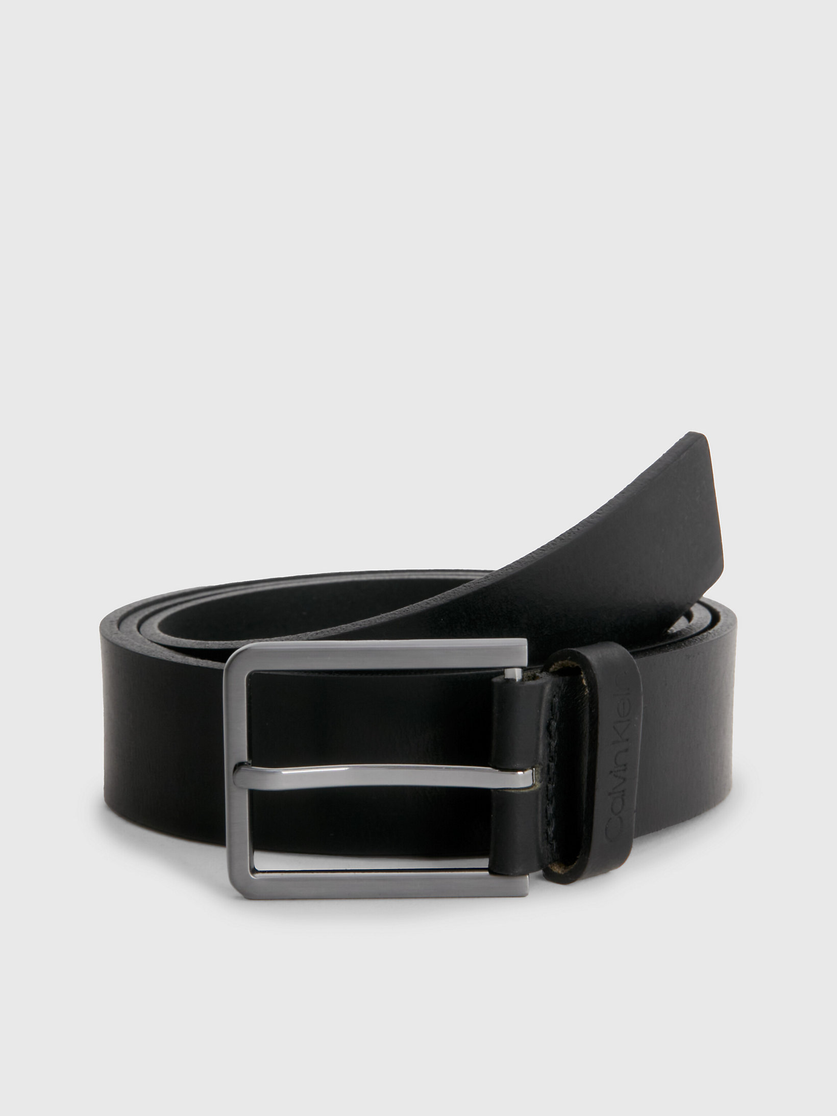 Black Leather Belt undefined men Calvin Klein