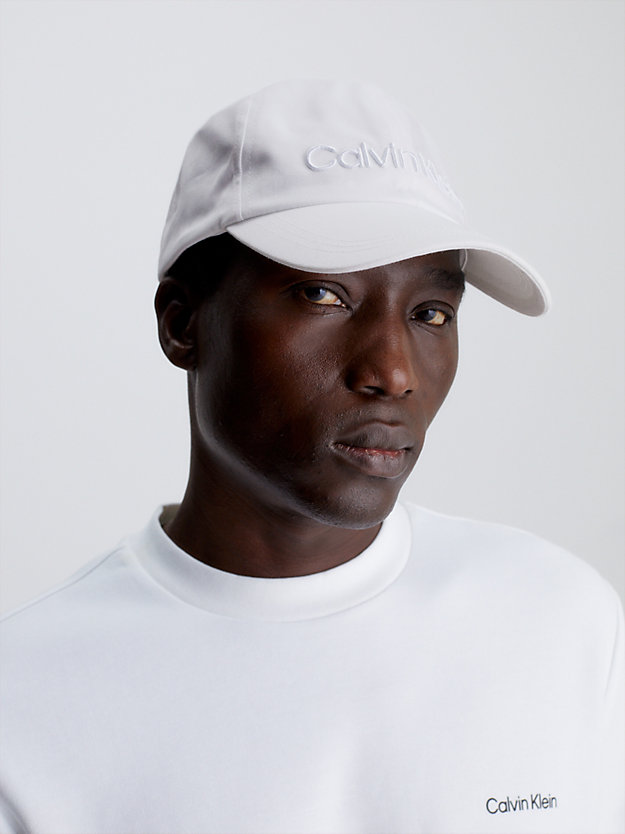 WHITE Organic Cotton Cap for men CALVIN KLEIN
