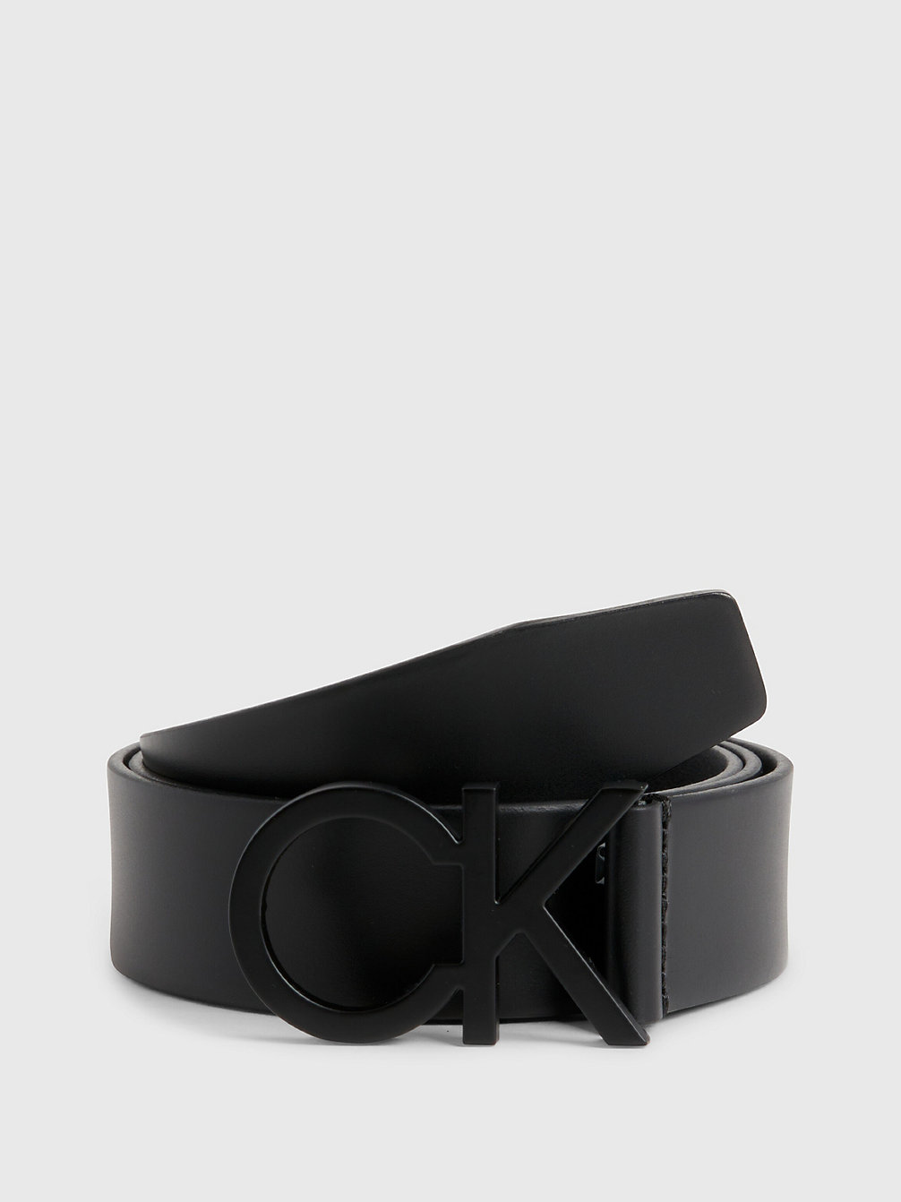 BLACK Leather Logo Belt undefined men Calvin Klein