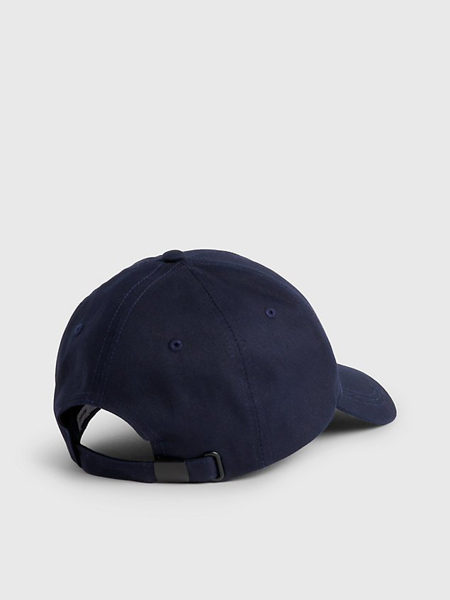 blue organic cotton cap for men calvin klein