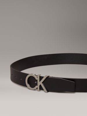 ck black leather logo belt for men calvin klein