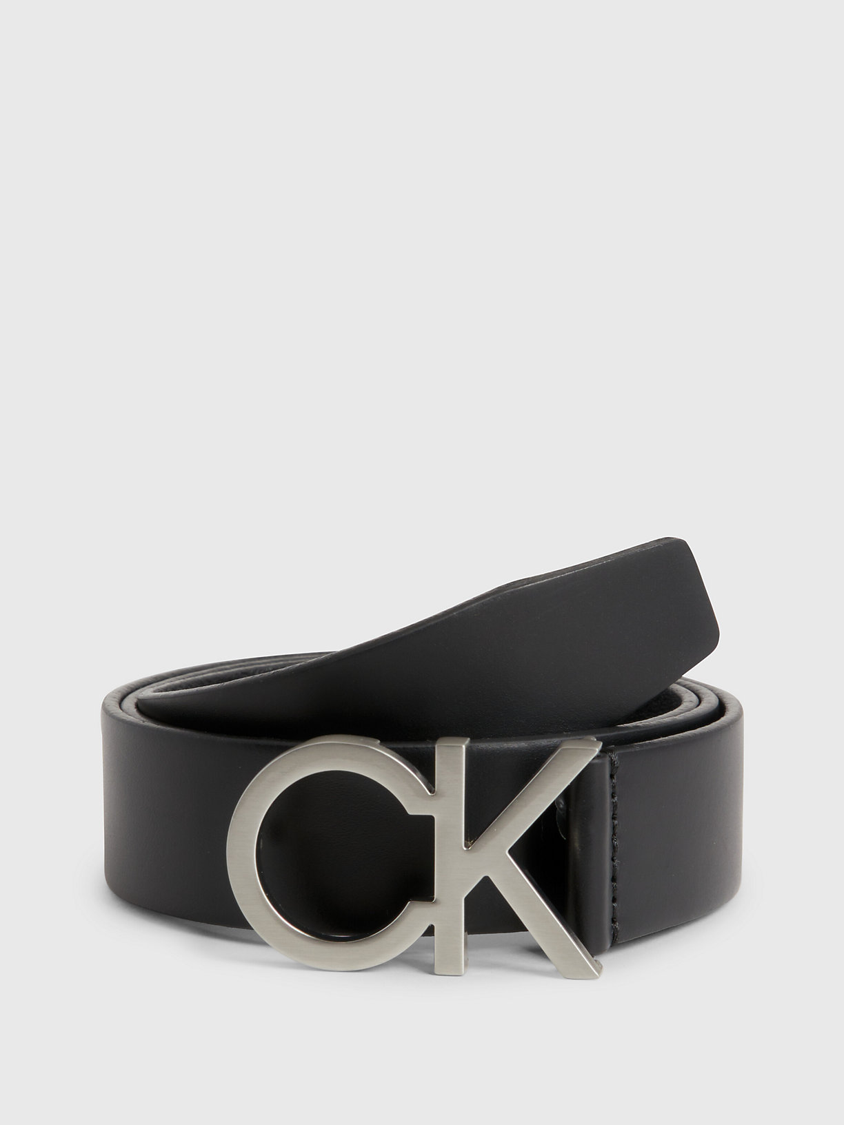 CK BLACK Leather Logo Belt for men CALVIN KLEIN