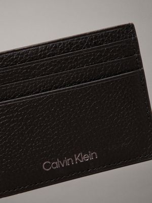 ck black leather cardholder for men calvin klein