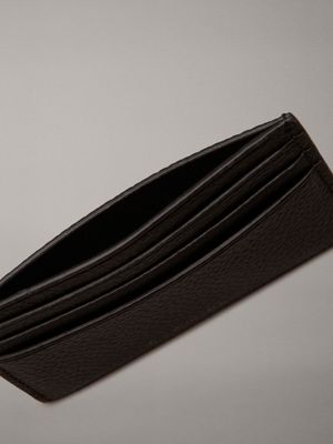 ck black leather cardholder for men calvin klein