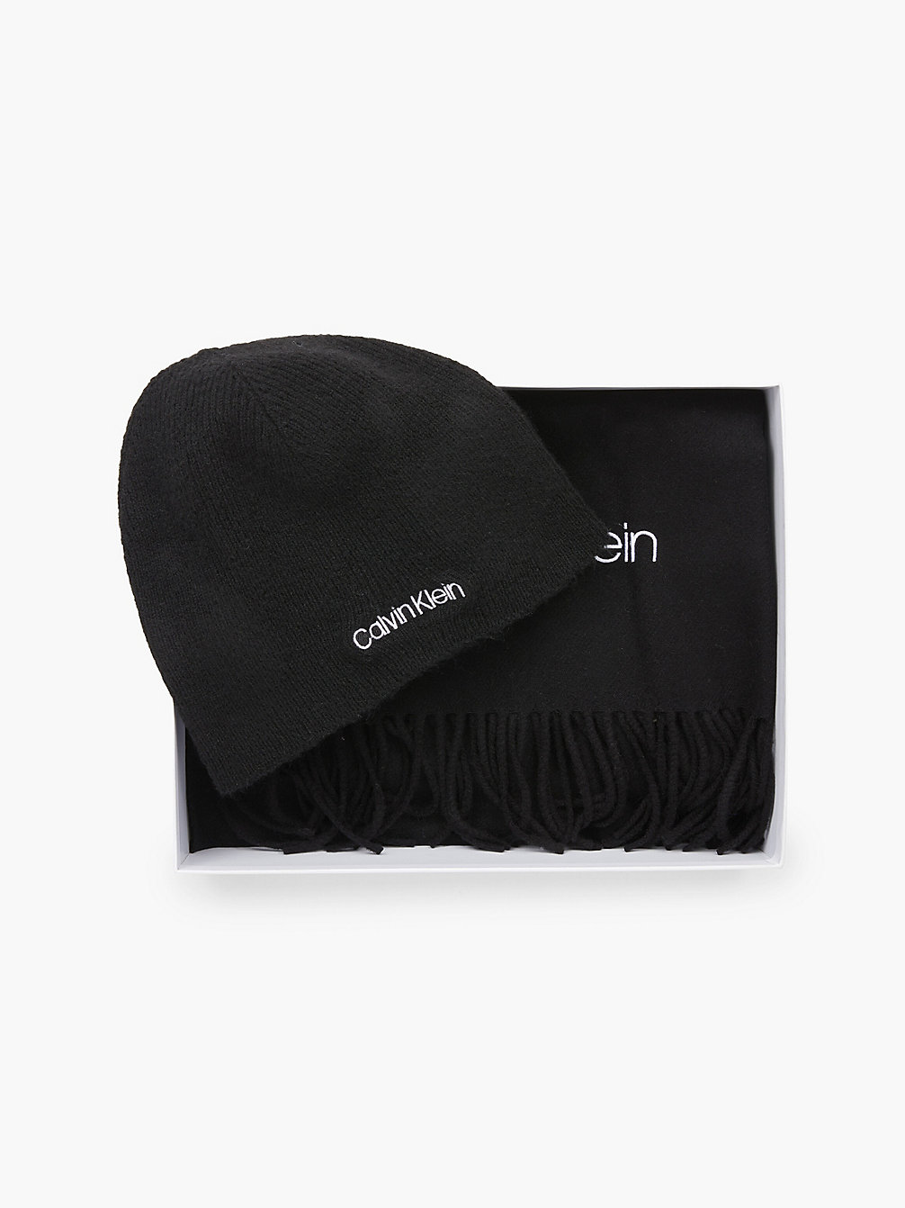 CK BLACK > Подарочный набор: вязаная шапка и шарф из шерсти > undefined женщины - Calvin Klein