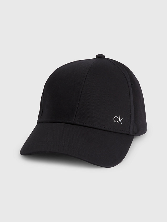 black organic cotton cap for men calvin klein