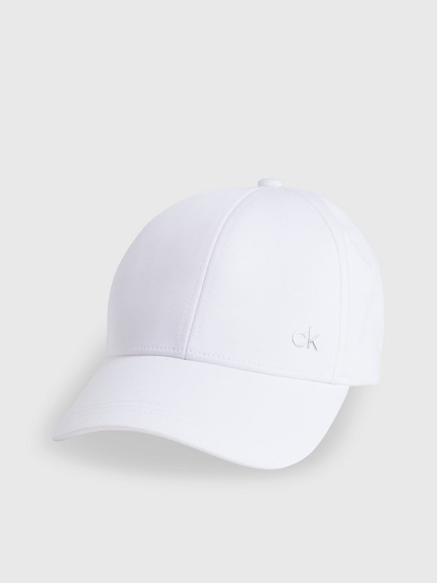 white organic cotton cap for men calvin klein
