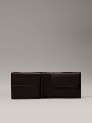 Calvin klein shop brown leather wallet