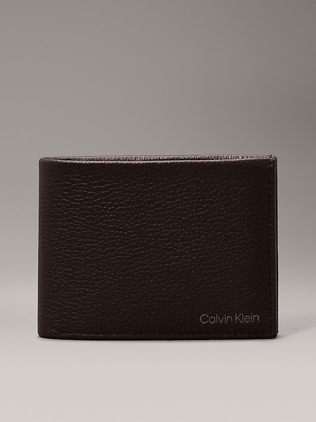 dark brown leather rfid trifold wallet for men calvin klein